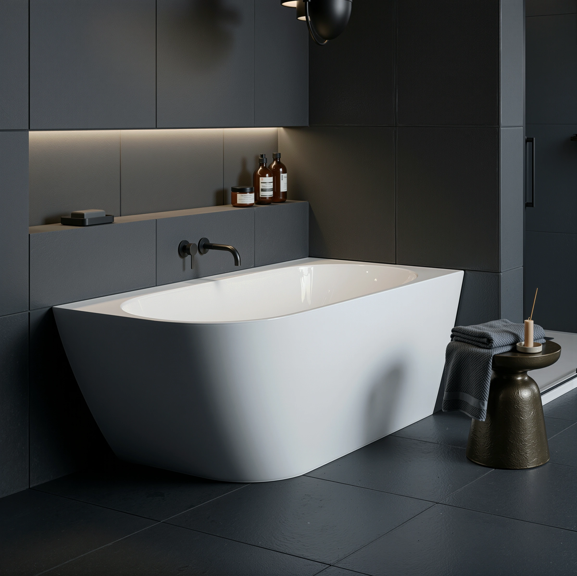 Eros Right Handed Corner Bath - Image 4