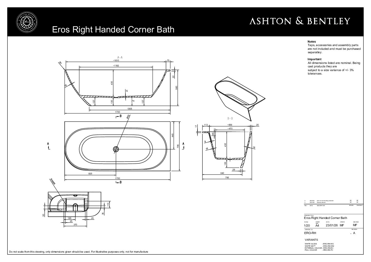 Eros Right Handed Corner Bath - Image 3